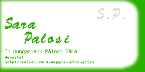 sara palosi business card