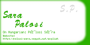 sara palosi business card